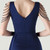 In Stock:Ship in 48 Hours Hot Sale Navy Blue V-neck Appliques Party Dress