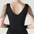 In Stock:Ship in 48 Hours Impressive Black V-neck Appliques Party Dress