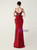In Stock:Ship in 48 Hours Burgundy Straps Sequins Beading Party Dress