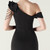 In Stock:Ship in 48 Hours High quality Black One Shoulder Beading Party Dress