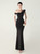 In Stock:Ship in 48 Hours Black Mermaid One Shoulder Beading Party Dress