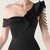In Stock:Ship in 48 Hours Black Mermaid One Shoulder Beading Party Dress