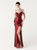 In Stock:Ship in 48 Hours Amazing Burgundy Sequins Straps Beading Party Dress