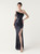 In Stock:Ship in 48 Hours Noble Navy Blue Sequins One Shoulder Party Dress