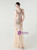 In Stock:Ship in 48 Hours Modest Gold Tulle Sequins V-neck Party Dress