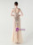 In Stock:Ship in 48 Hours Modest Gold Tulle Sequins V-neck Party Dress