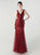In Stock:Ship in 48 Hours Beautiful Burgundy Tulle Sequins V-neck Party Dress