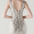 In Stock:Ship in 48 Hours Unique Apricot Silver Tulle Sequins V-neck Party Dress