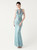 In Stock:Ship in 48 Hours Sky Blue Sequins Beading Halter Party Dress