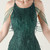 In Stock:Ship in 48 Hours Dark Green Sequins Beading Halter Party Dress