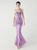 In Stock:Ship in 48 Hours Fancy Lavender Sequins Straps Beading Party Dress