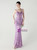 In Stock:Ship in 48 Hours Fancy Lavender Sequins Straps Beading Party Dress