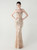 In Stock:Ship in 48 Hours Attractive Gold Sequins Straps Beading Party Dress