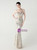 In Stock:Ship in 48 Hours Hot Sale Apricot Silver Sequins Beading Party Dress