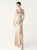 In Stock:Ship in 48 Hours Apricot Silver Sequins V-neck Party Dress