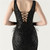In Stock:Ship in 48 Hours Pretty Black Sequins V-neck Party Dress