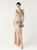 In Stock:Ship in 48 Hours Elegant Gold Sequins V-neck Party Dress