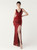 In Stock:Ship in 48 Hours Fashion Burgundy Sequins V-neck Party Dress