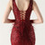 In Stock:Ship in 48 Hours Fashion Burgundy Sequins V-neck Party Dress