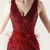 In Stock:Ship in 48 Hours Fashion Burgundy Sequins V-neck Party Dress