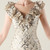 In Stock:Ship in 48 Hours Apricot Silver Mermaid Sequins Split Party Dress