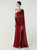 In Stock:Ship in 48 Hours Burgundy One Shoulder Appliques Party Dress
