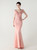 In Stock:Ship in 48 Hours Pink Mermaid V-neck Lace Beading Party Dress
