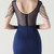 In Stock:Ship in 48 Hours Navy Blue Mermaid V-neck Lace Beading Party Dress