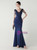In Stock:Ship in 48 Hours Navy Blue Mermaid V-neck Lace Beading Party Dress