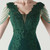 In Stock:Ship in 48 Hours Green Mermaid V-neck Lace Beading Party Dress