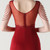 In Stock:Ship in 48 Hours Burgundy Mermaid V-neck Lace Beading Party Dress
