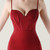 In Stock:Ship in 48 Hours Burgundy Straps Beading Party Dress