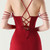 In Stock:Ship in 48 Hours Burgundy Straps Pleats Beading Party Dress