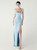 In Stock:Ship in 48 Hours Sky Blue Straps Pleats Beading Party Dress