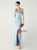 In Stock:Ship in 48 Hours Sky Blue Straps Pleats Beading Party Dress