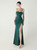In Stock:Ship in 48 Hours Dark Green Straps Pleats Beading Party Dress