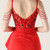 In Stock:Ship in 48 Hours Red Straps Appliques Beading Party Dress