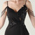 In Stock:Ship in 48 Hours Black Straps Appliques Beading Party Dress