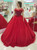 2018 Embroidery Flowers Edge Ball Gowns Bridal Dresses Corset Short Sleeves Red Bridal Dresses