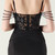 In Stock:Ship in 48 Hours Black Lace Beading Straps Party Dress