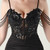 In Stock:Ship in 48 Hours Black Lace Beading Straps Party Dress