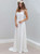 Open Back Bridal Dress Chiffon V-Neck Wedding Gowns Lace Sleeveless White Wedding Dress