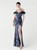 In Stock:Ship in 48 Hours Fashionable Navy Blue Mermaid Sequins Feather Party Dress