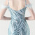 In Stock:Ship in 48 Hours Sky Blue Mermaid Sequins Feather Party Dress