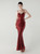 In Stock:Ship in 48 Hours Winsome Burgundy Sequins Straps Party Dress