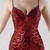 In Stock:Ship in 48 Hours Winsome Burgundy Sequins Straps Party Dress