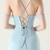 In Stock:Ship in 48 Hours Sky Blue Mermaid Straps Pleats Party Dress