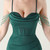 In Stock:Ship in 48 Hours Dazzling Green Mermaid Straps Pleats Party Dress
