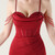 In Stock:Ship in 48 Hours Burgundy Mermaid Straps Pleats Party Dress