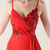 In Stock:Ship in 48 Hours Red Split Straps Appliques Party Dress